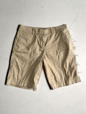 J CREW Beige Chino Bermuda Shorts Size 4 Womens